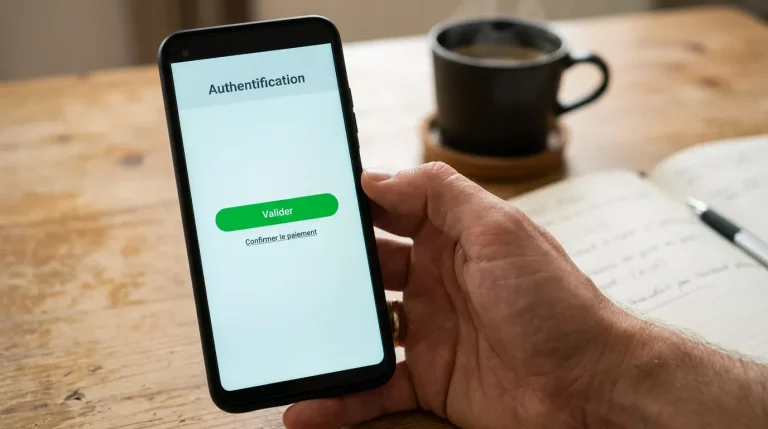 Écran de smartphone affichant une validation 3-D Secure pour un dépôt Mastercard sur un site de paris sportifs