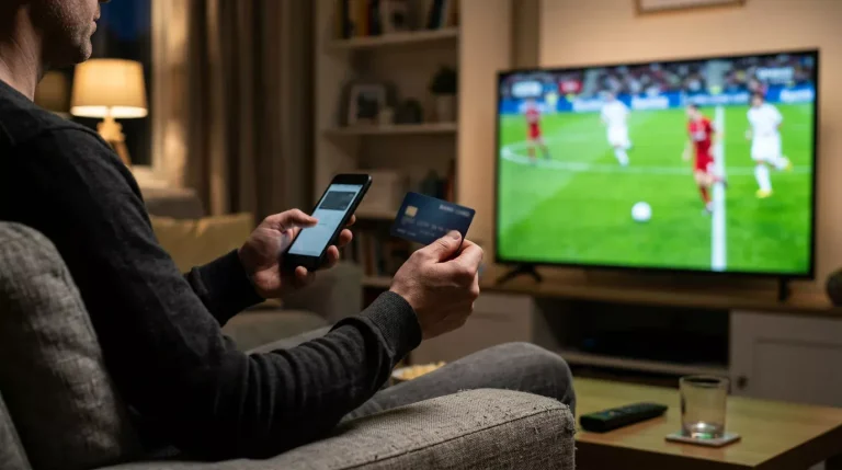 Pari sportif en direct avec dépôt Mastercard pendant un match